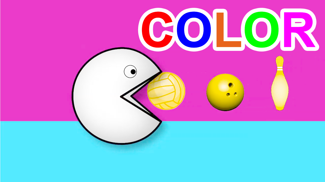 Learn Colors With Pacman Soccer Balls for Children Kids Toddlers