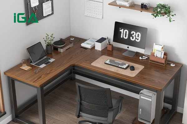 Bàn Làm Việc Chân Sắt Trắng - GM114