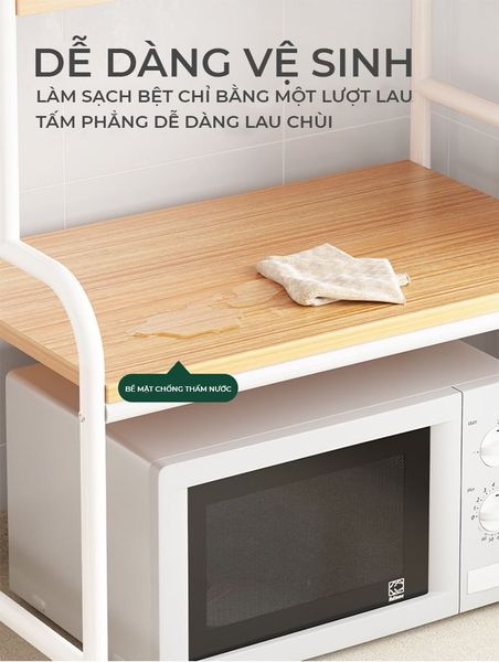 Kệ Đa Năng 3 Tầng Khung Trắng Vân Gỗ - GM140 - Nội Thất IGA Việt Nam