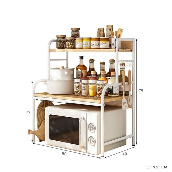 Kệ Đa Năng 3 Tầng Khung Trắng Vân Gỗ - GM140 - Nội Thất IGA Việt Nam