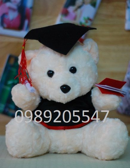 Gấu bông tốt nghiệp in logo đại học kinh tế