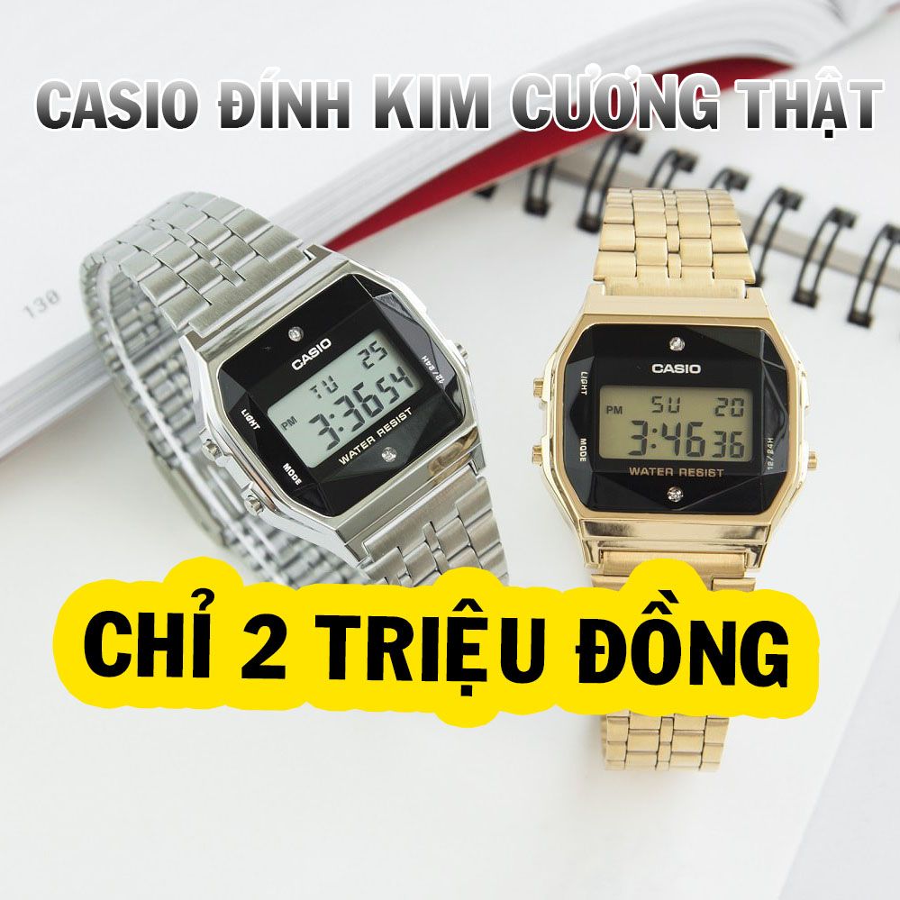 NGẮM ĐỒNG HỒ CASIO ĐÍNH KIM CƯƠNG THẬT, GIÁ CHƯA ĐẾN 2 TRIỆU
