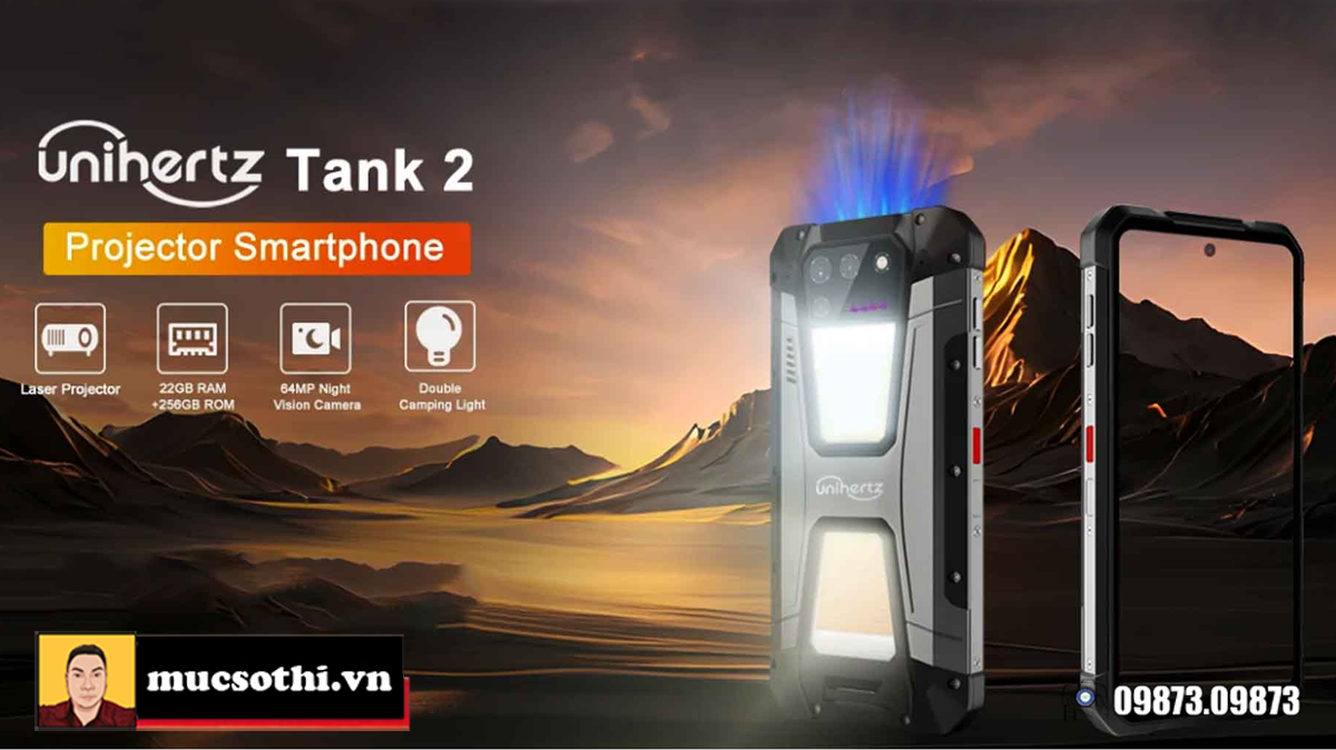 Unihertz Tank 2 - Smartphone siêu bền pin khủng kiêm máy chiếu Laser Projector quyền năng nhất hiện nay - 09175.09195
