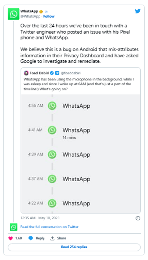 Phát hiện lỗi micro vẫn hoạt động sau khi ứng dụng Whatsapp đã tắt dùng - 09873.09873