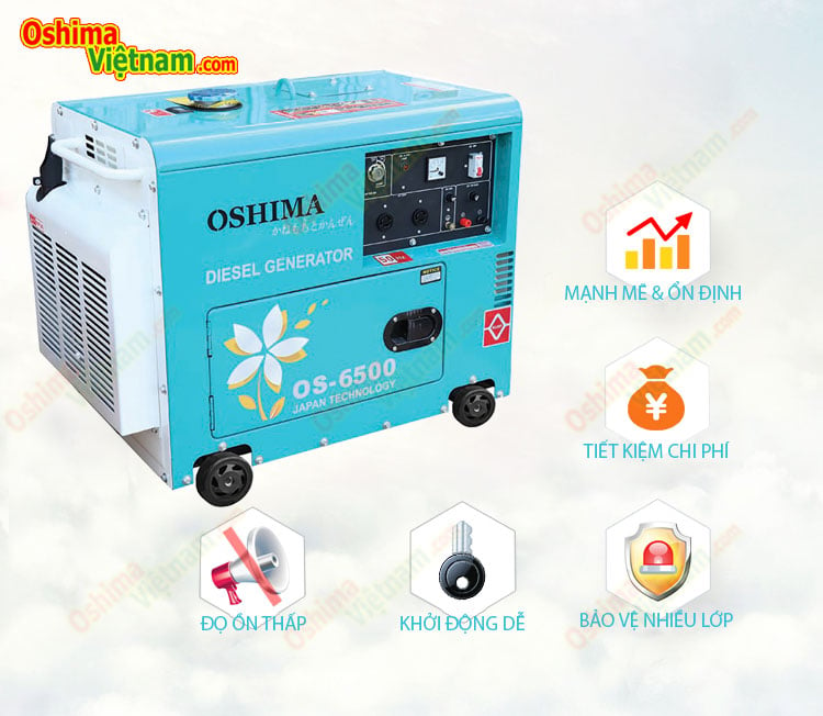 www.123raovat.com: Máy phát điện oshima 6500 chạy dầu 5kw giá rẻ