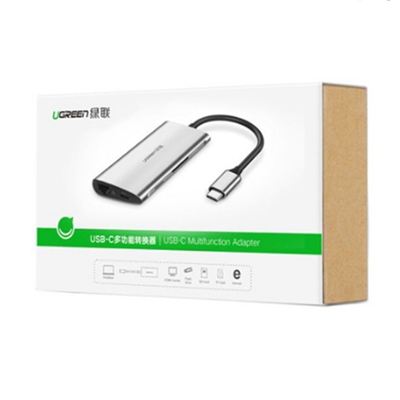 bo chuyen usb-c ra usb 3.0 hdmi sd-tf rj45 ugreen