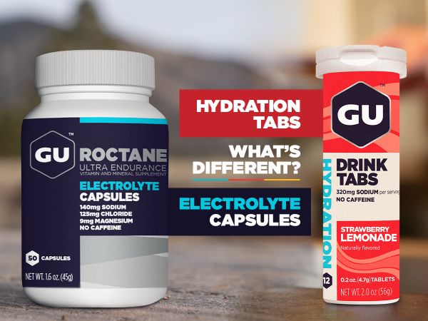 GU Hydration Drink Tabs và GU Roctane Electrolyte Capsules có gì khác nhau?