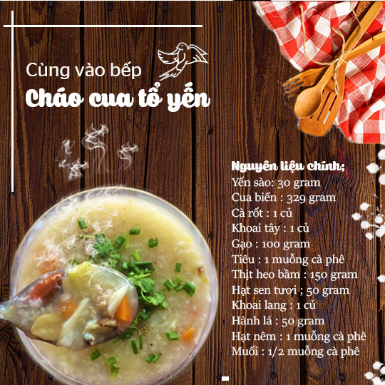 Công thức nấu cháo cua tổ yến thơm ngon - Giúp mẹ đổi vị cho cả nhà