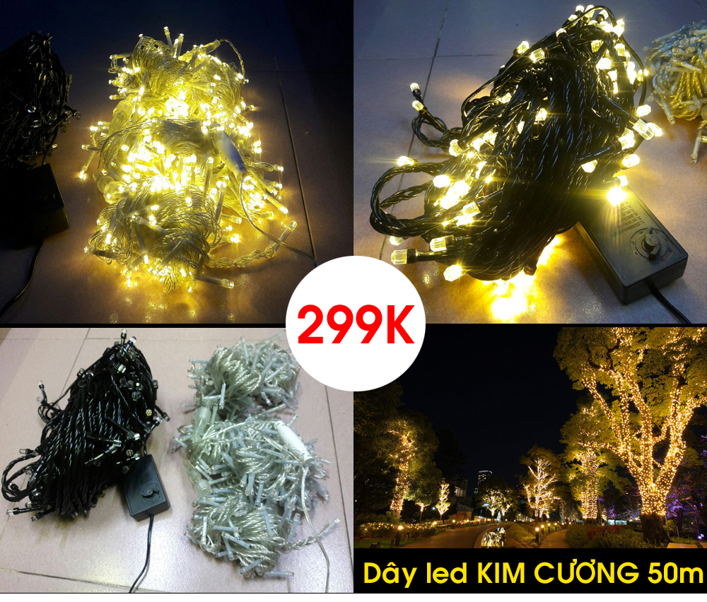 dây đèn led quấn thả cây 50m giá rẻ
