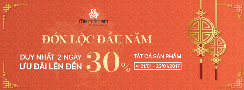 MERRIMAN GIẢM GIÁ CỰC SỐC DỊP ĐẦU NĂM MỚI