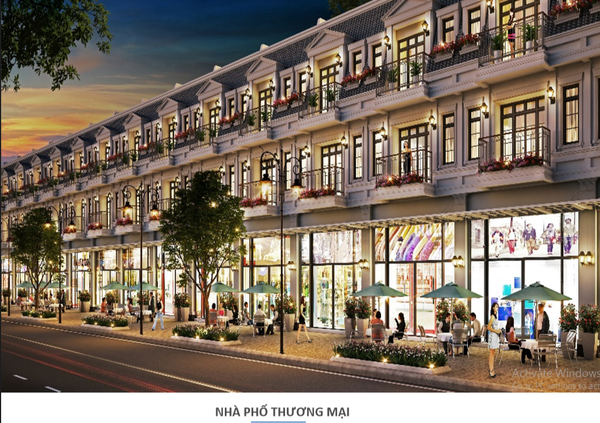 Nhà phố thương mại nằm trên các trục chính của dự án