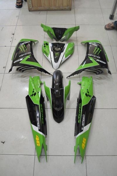 exciter 135 monster xanh la