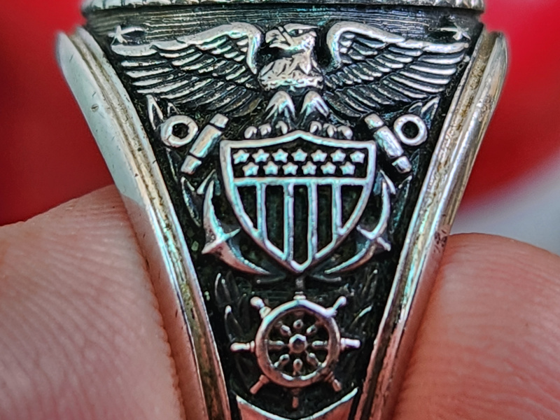 nhẫn mỹ bạc xưa quân đội navy jostens ster