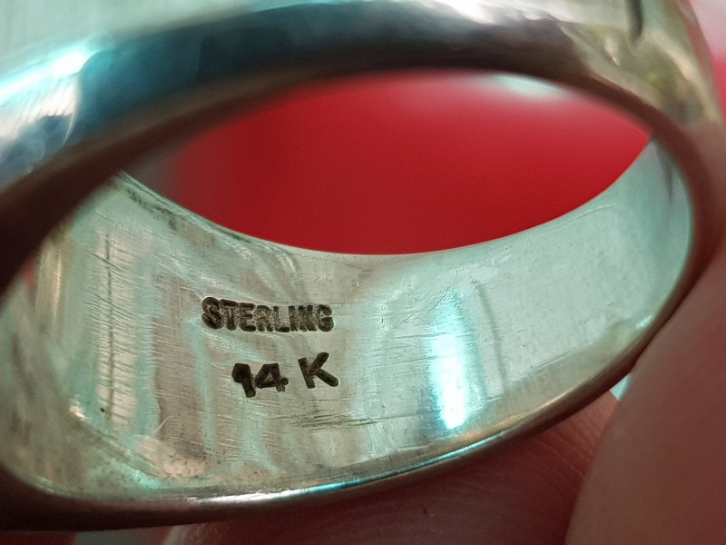 nhẫn mỹ xưa sterling 14k