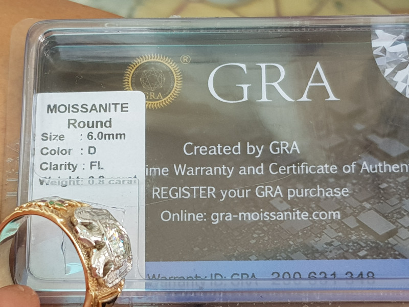 nhẫn mỹ xưa vàng 10k Masonic moisanite