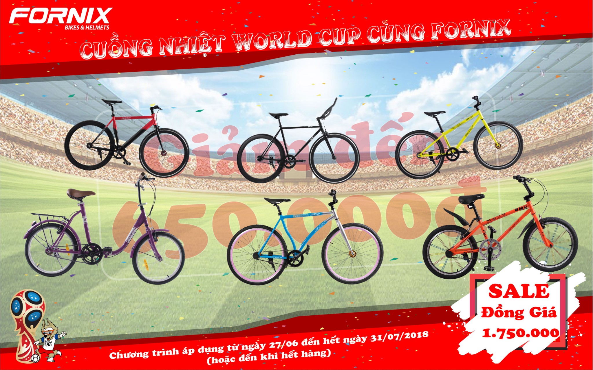 giảm giá xe đạp fixed gear Fornix tại Big C Đồng Nai