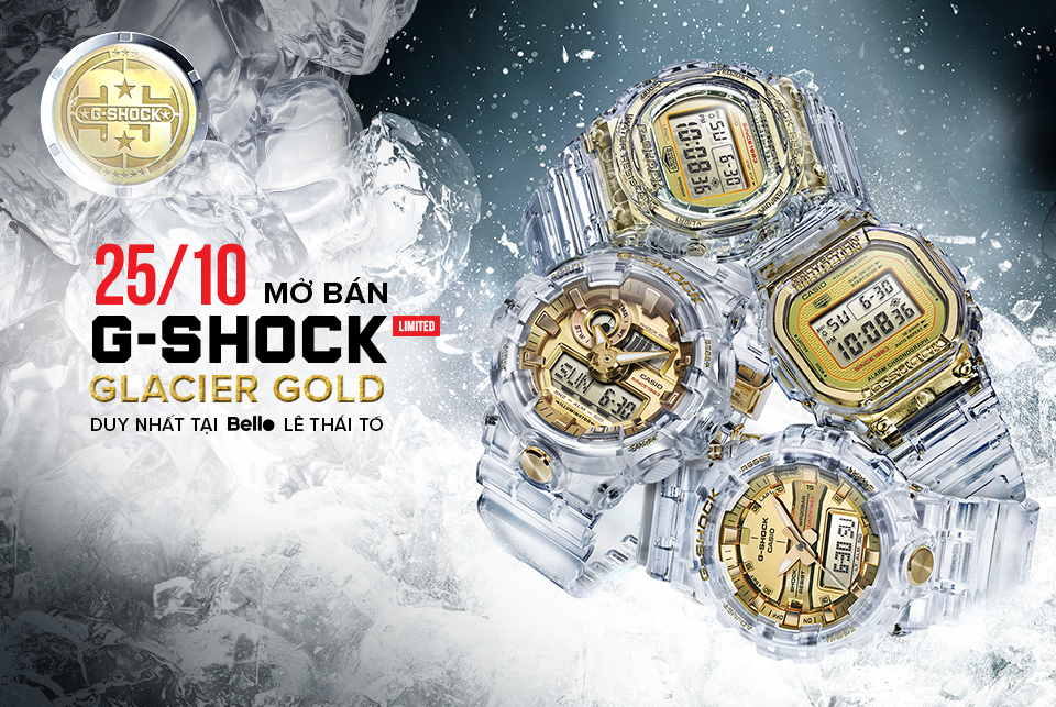 MỞ BÁN ĐỒNG HỒ G-SHOCK GLACIER GOLD LIMITED EDITION DUY NHẤT TẠI BELLO LÊ THÁI TỔ