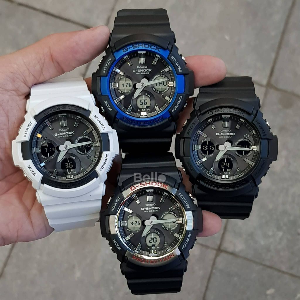 Bộ tứ đồng hồ G-Shock GAS-100: Mặt Kim số với Vỏ lớn và Pin mặt trời