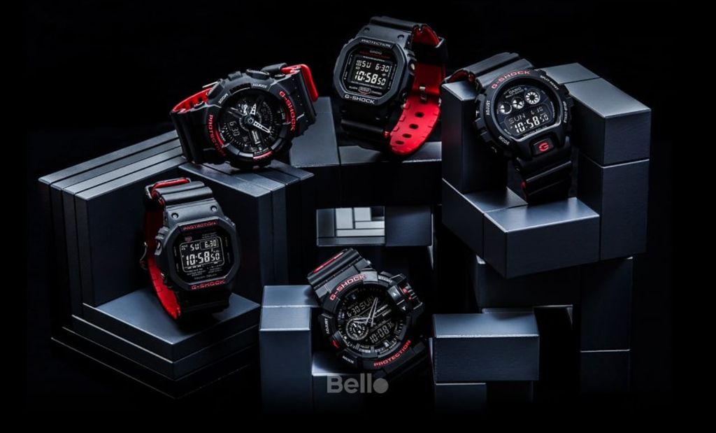 G-Shock Đen Đỏ Dây 2 lớp Heritage Red chính hãng, các phiên bản mới