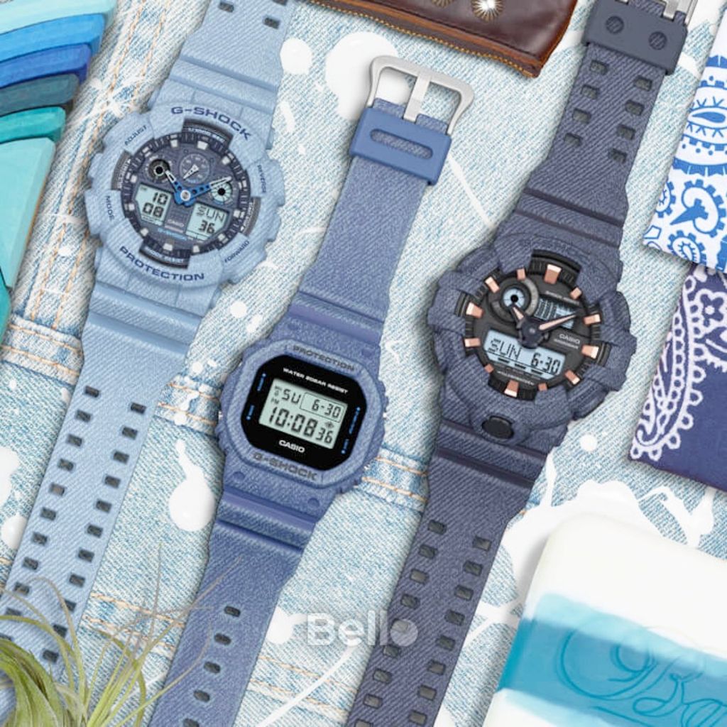 Đồng hồ G-Shock DW-5600DE, GA-100DE, GA-700DE Denim + Baby-G Mới về!