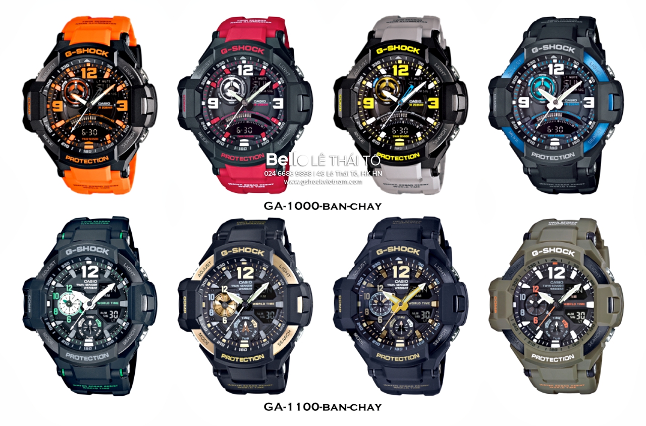 G-Shock Gravity Master GA-1000 và GA-1100: Các phiên bản bán chạy