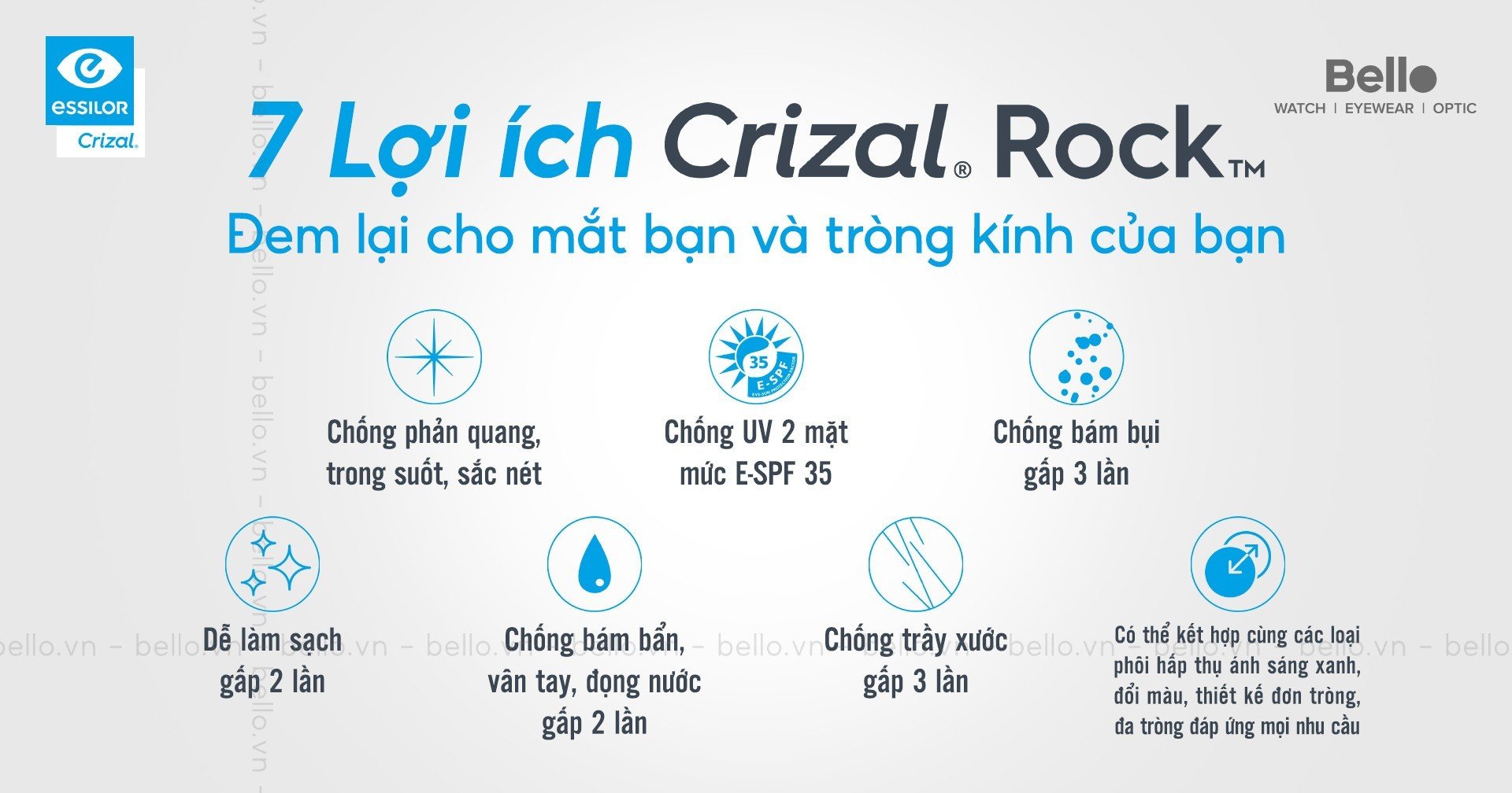 7 lợi ích mà Crizal Rock đem lại cho mắt bạn và tròng kính của bạn