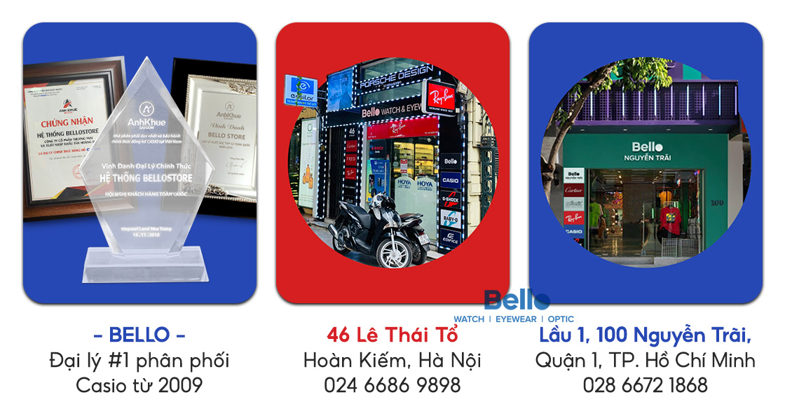 Trải nghiệm đồng hồ Casio chính hãng tại Bello Hà Nội và thành phố Hồ Chí Minh