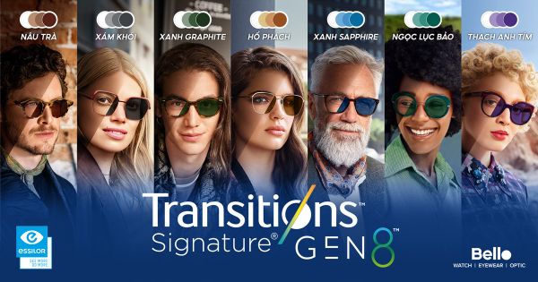 7 sắc màu thời thượng của Essilor Transitions Signature Gen 8