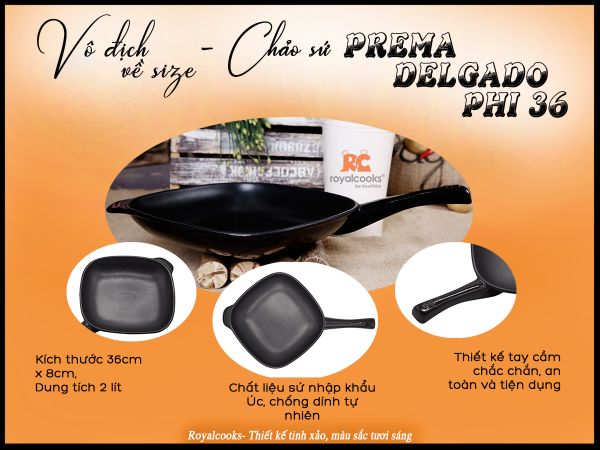 Vô địch về size- Chảo sứ Prema Delgado phi 36