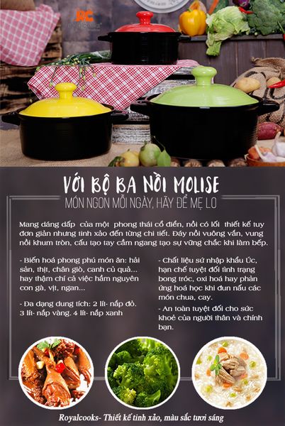 Món ngon mỗi ngày với bộ ba nồi sứ Molise