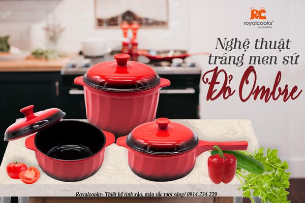 Nghệ thuật tráng men sứ đỏ ombre