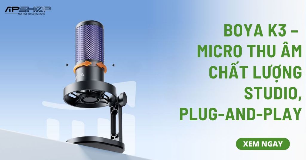 BOYA K3 – Micro Thu Âm Chất Lượng Studio, Cắm Là Dùng