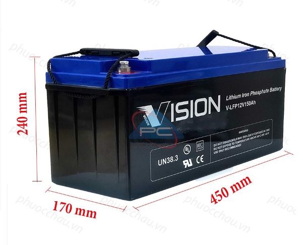 Ắc Quy Lithium VISION V-LFP12150 12.8V-150Ah