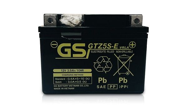 Ắc quy GS ký hiệu GTZ5S-E phù hợp với các dòng Honda Wave