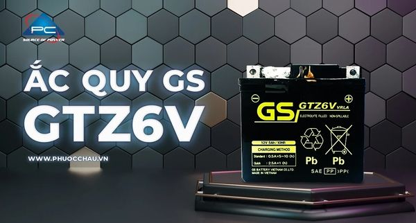Bình ắc quy GS GTZ6V có thiết kế kín, nhờ sử dụng H2SO4 dạng gel nên an toàn và không gây hại cho sức khỏe