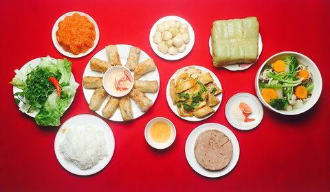 Mâm cỗ ngày Xuân thời hiện đại