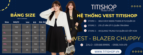 Áo Vest Nữ Big Size , Áo Blazer Nữ Big Size , Bộ Vest Nữ Big Size , Chân Váy Big Size , Quần Tây Big Size Tại TITISHOP