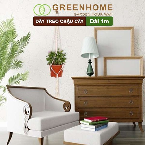 Dây treo chậu cây, dài 1m, sợi cotton đan thủ công, tinh tế, thẩm mỹ cao, phù hợp với các loại chậu |Greenhome