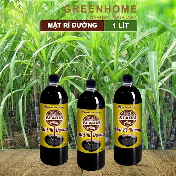 Mật rỉ đường Sfarm, chai 1lít - Ủ dịch chuối, nuôi cấy vi sinh, ủ phân hữu cơ, cải tạo đất |Greenhome
