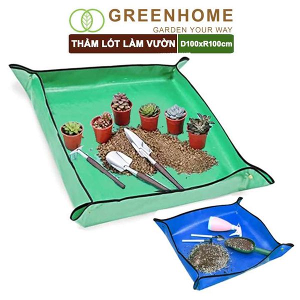 Thảm lót làm vườn, D100xR100cm, chống thấm nước, dễ vệ sinh, trộn đất, trồng cây sạch sẽ, nhiều màu lựa chọn |Greenhome