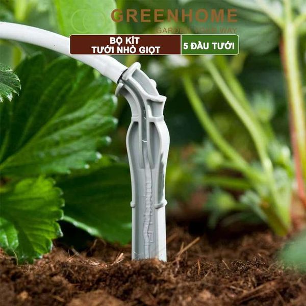 Bộ kít tưới nhỏ giọt, Greenhome. đầu tưới có bù áp, tiết kiệm lượng nước, thời gian tưới cây, dễ dàng lắp đặt