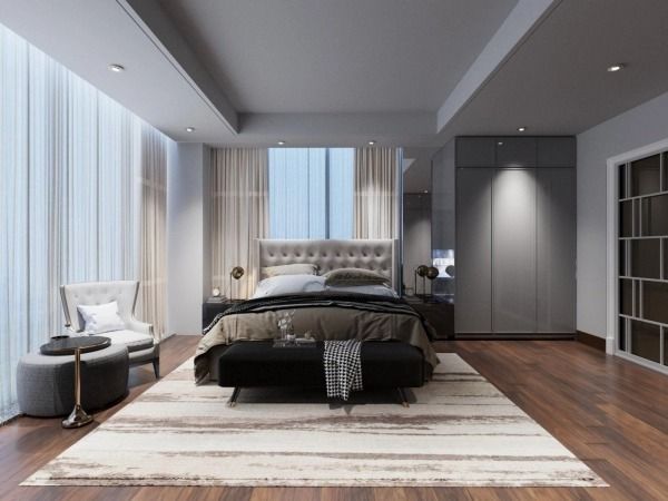 Mẫu phòng ngủ màu xám phong cách đang là xu hướng nổi bật trong năm nay