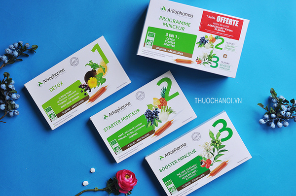 Thải độc giảm cân 3 tác động Arkopharma Arkofluide Programme minceur Triple Act