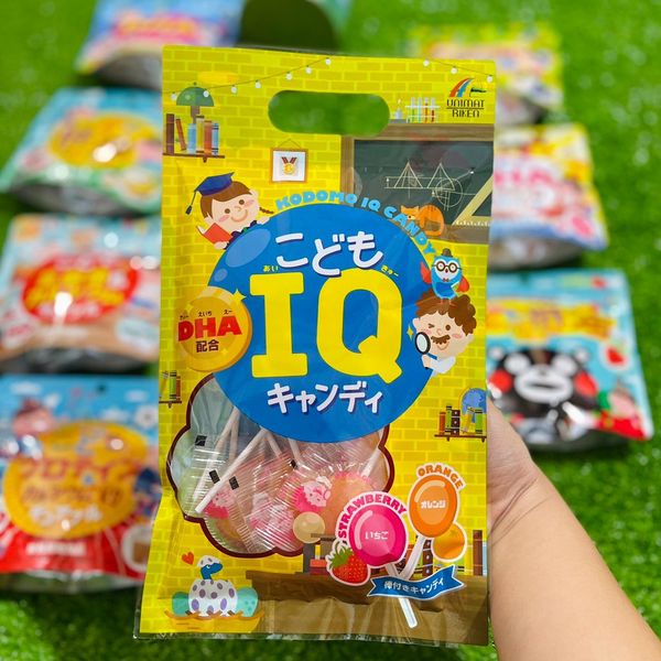 Kẹo mút IQ UNIMAT RIKEN bổ sung DHA cho bé từ 1 tuổi Nhật Bản