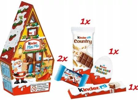 Kẹo Chocolate ngôi nhà Noel Kingder Mini Mix Weihnachtshäuschen 76g