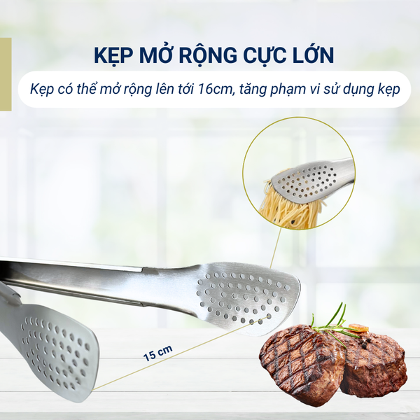 Kẹp Gắp Thức Ăn Đa Năng Inox 304 DandiHome
