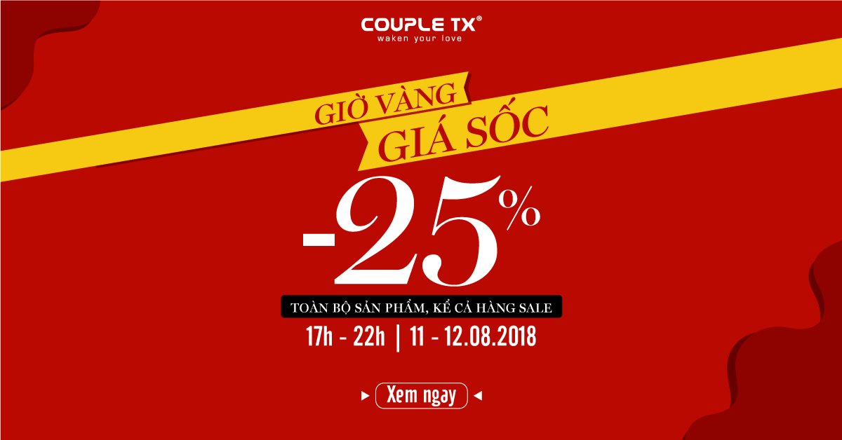 GIỜ VÀNG GIÁ SỐC | GIẢM NGAY 25% TẤT CẢ SẢN PHẨM