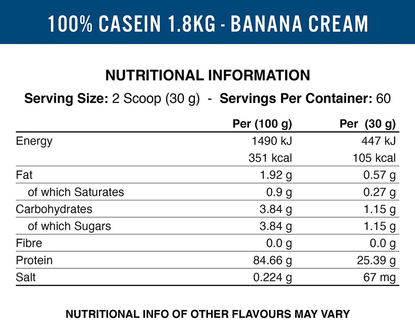 Applied Nutrition 100% Casein Protein nutrition