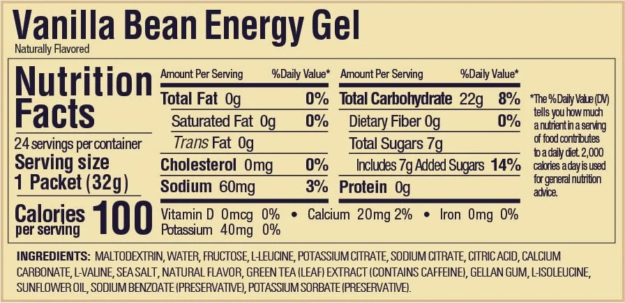 gu vanilla bean energy gel fact