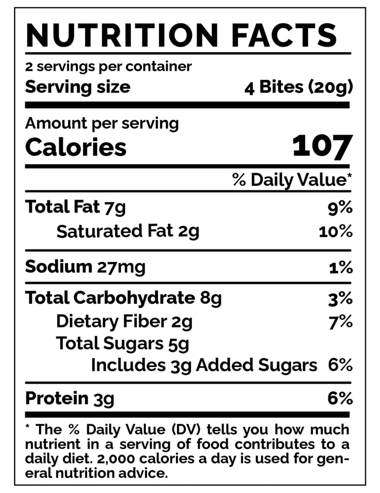 Granola Bites Lecka Matcha Latte nutrition facts